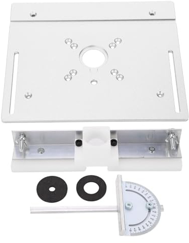 Oberfräsen-Tischsägen-Einsatz-Grundplatte, Metall-Fräser-Hebesystem C8 Holzbearbeitungs-Einsatz-Grundplatte aus Aluminium, Spritzenhandstück-Härtungslichthülsen (Silber)