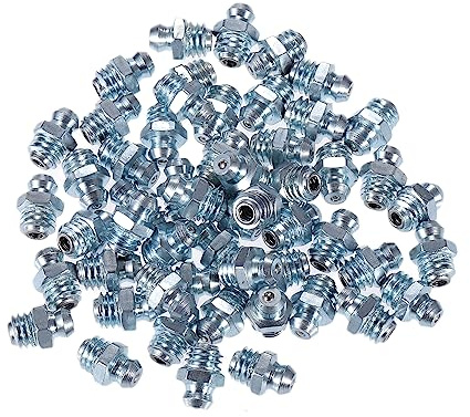 X AUTOHAUX Schmiernippel Sortiment Kit 50 Stück Für Fettpresse M8x1,25 180° | Silber, M8x1,25, 180° Kegelschmiernippel, Für Auto Motorrad Für Lkw Industrie, Kugelsperre, Einfacher Austausch