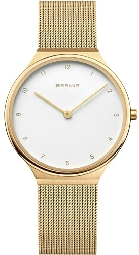 BERING Damen Uhr Quarz Movement - Ultra Slim Collection mit Edelstahl und Saphirglas 18434-334 - 3 ATM