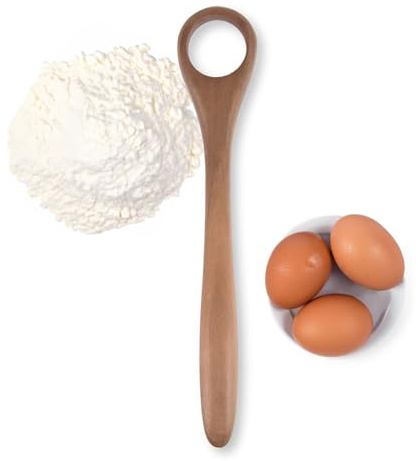 Salt & York Danish Dough Whisk, Walnut Wood Sourdough Bread Mixing Tool for Pizza Dough, Biscuits & Cake Batter, Kitchenware with Unique Wood Grain Hook, Ideal for Wedding & Housewarming Gift, 9.85 in