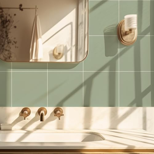 Fliesenaufkleber Salbei Grün Klebefliesen Wasserdicht Fliesenaufkleber Bad Fliesenaufkleber Küche Küchenrückwand Selbstklebend Wohndekoration Fliesenfolie 10 Stück/20x20cm