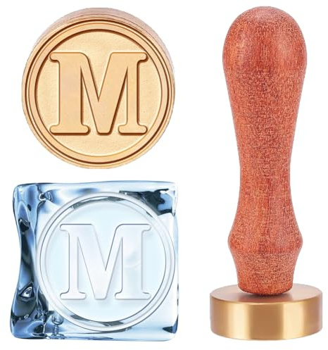 CHGCRAFT Lettera M Timbro per Ghiaccio Cubetti di Ghiaccio Pressa per Ghiaccio Bar Timbro per Bevande con Manico Rimovibile e Buste In Velluto per Cocktail Party Matrimoni Whisky Mojito