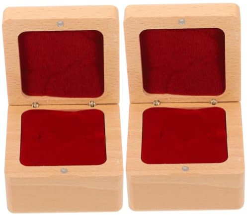SAFIGLE 2stücke Hochwertige -ringbox Buchenholz Mit Doppeltem Ringschlitz Für Hochzeiten Und Verlobungen Stilvolle Aufbewahrung Für Trauring Und Schmuckstücke