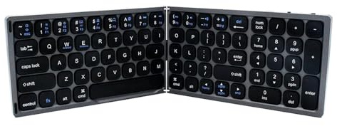ciciglow Teclado Plegable FK328, Inalámbrico BT3.0, Diseño Compacto, Diseño Portátil, Compatible con iOS//, Batería Recargable, con área Numérica