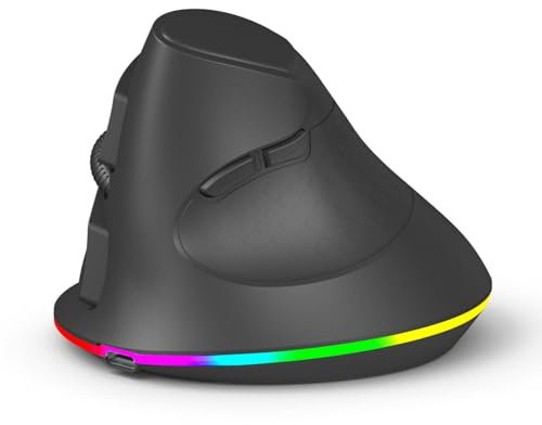 ZJchao Mouse Verticale, Mouse Verticale T25 Mouse Ergonomico Mouse Tunnel Carpale Mouse Ergonomico Mouse per Computer Wireless Con Mouse da Gioco Wireless RGB per Computer PC Portatile