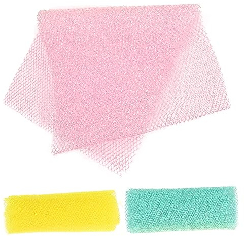 MUSISALY Esponja Exfoliante de Ducha Africana 3 Piezas, Red Corporal Larga para Depurador de Espalda, Tela de Red Reutilizable, Rápida Formación de Espuma, Uso para Baño y Cuidado Personal