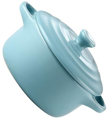 CIYODO Schüssel Mit Doppelgriff Aus Keramik Für Küche Zuhause Mit Deckel Mikrowellengeeignet Als Schmortopf Geeignet