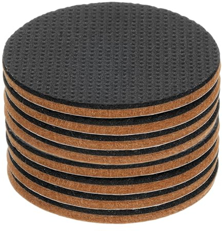 sourcing map 8 Pcs Felt & EVA Furniture Pads, 2 1/2 (65mm) Round Furniture Feet Wood Floor Protectors Self Adhesive for Protecting Hardwood Floors, Table Legs and Chair Legs, Brown+Black