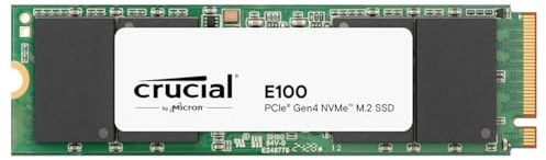 Crucial E100 2TB PCIe Gen4 NVMe M.2 SSD Interno, hasta 5.000 MB/s, Compatible con Ordenador Portátil y de Sobremesa - CT2000E100SSD8