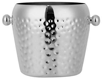 Premium Stainless Steel Ice Bucket with Hammered Finish for Bar Cocktail Beer Insulated Double Wall Design Perfect for KTV Parties