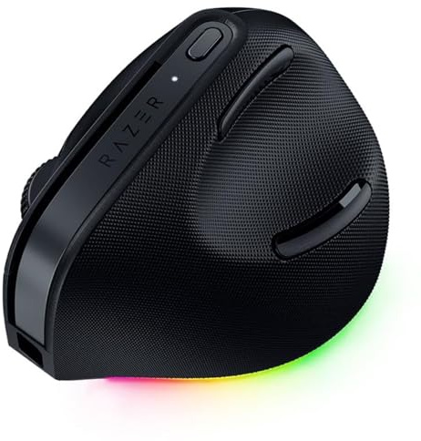 Razer Pro Click V2 Vertical Wireless Mouse: 6 Button Ergonomic Design - One Click AI Prompt - Supports Windows & Mac - Multi Device Connectivity via 2.4GHz, Bluetooth, or USB C Wired Mode - Chroma RGB