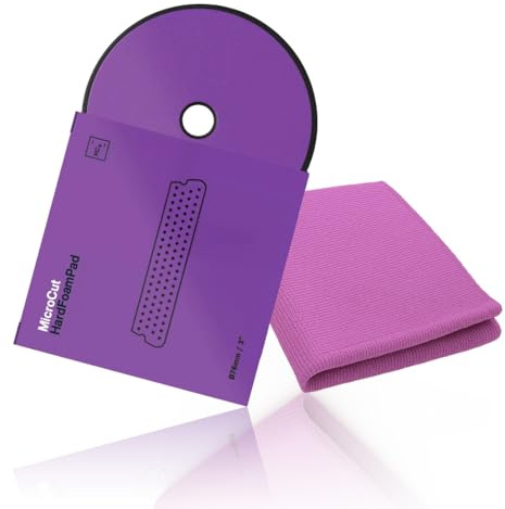 Koch Chemie Micro Cut Hard Foam Pad - Almohadilla de pulido (76 x 25 mm de diámetro, incluye paño de microfibra de micro-corte, para pulidora excéntrica)