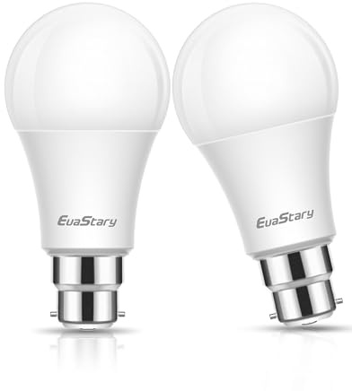 EvaStary Bayonet Light Bulbs 100W Equivalent, Cool White 6000K, 1200LM, 13W B22 LED Light Bulbs Bayonet, Energy Saving BC GLS Daylight Bulbs, Non-dimmable, Pack of 2