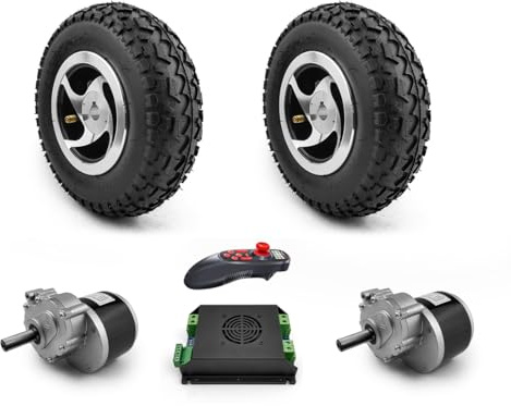 Doppia ruota da 9 pollici 75 giri/min 120 giri/min 24 V 350 W Kit motoriduttore spazzolato per carrello carriola per attrezzi da giardino da golf (ESC Small kit, 24V350W 120RPM Max Speed 6kph)