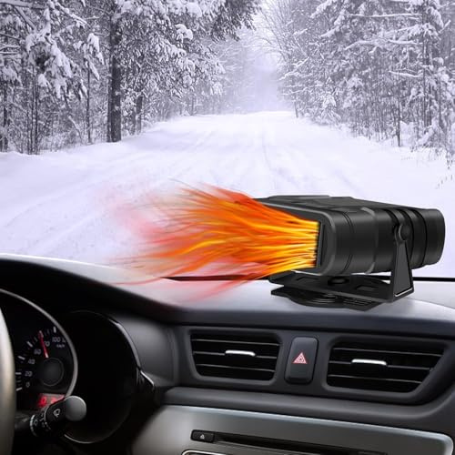 Ertisa Riscaldamento Auto 12v 120W Sbrinatore Auto 2 in 1 Riscaldatore per Auto Demister Sbrinatore Ventilatore Veicolo Riscaldamento Automatico Demiste Rotazione di 360° per Lo Invernale sbrinamento