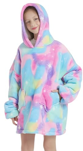 Binnan Sweat à Capuche Surdimensionné pour Enfants, Sweat à Capuche Couverture, Sweat-Shirt Couverture Portable pour Fille Garçon, Couverture à capuche surdimensionnée avec Poche Enfant Ado