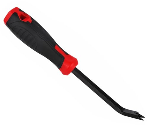 Befun Heftklammernentferner, Polsternagelentferner Werkzeug - Rot | Chrom-Vanadium-Stahl, Einzigartiges V-förmiges, 30°-Biegedesign, Ergonomischer Griff, für Polsterarbeiten, Möbelreparaturen