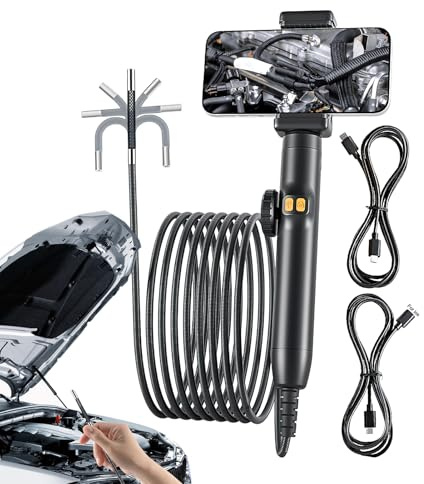 Boroscopio Articolante | Boroscopio Industriale | Strumento di ispezione flessibile impermeabile per tubi di scarico per meccanici Riparazione di motori veicoli industriali