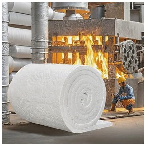 zklaseot Ceramic Fiber Insulation, Fireproof Insulation Baffle Rated to 1260℃, Ceramic Fiber Blanket for Forge, Foundry, Stoves, Furnace, Kilns, Fire Bricks, Boilers(10mm-0.61x1m)