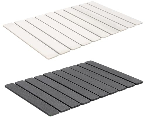 Alfombra De Piedra Diatomita Baño Plegable 40 X 60 Cm Alfombra De Piedra Diatomita Baño Enrollable, Alfombrilla De Baños Absorbente Piedras, Alfombrilla De Goteo Para Platos, Para Suelo Ducha Cocina