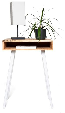 Mesita de noche alta de pie, moderna mesita de noche de madera de nogal, mesa auxiliar de sala de estar con almacenamiento (roble)