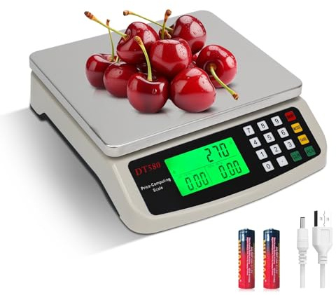 Bilancia cucina digitale 10kg Acciaio Inossidabile Bilancia Alimenti Professionale con display LCD Bilancia Contapezzi Alimentare con Tara per la casa e la panificazione(White,10kg/1g)