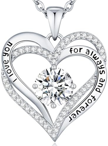 CDE Kette Damen Herz Geburtstags 925 Sterling Silber Schmuck Geschenk | Halskette für Frauen Schmuck Freundin Weihnachten Valentinstag Geburtstag Muttertags Geschenk Hochzeit Jubiläum