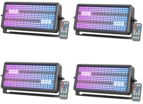 4PCS 120W LED Wallwasher Luz de Escenario,Cabeza Móvil LED RGBW 4en1 con Control Remoto,Luces de Fiesta,Lámpara Disco,Iluminación Estroboscópica para DJ Bar,Fiestas,Disco,Boda,Halloween,Navidad