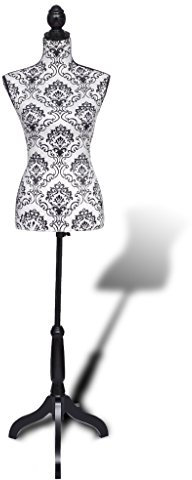 Anself Schneiderpuppe Schneiderbüste Damenbüste Schwarz und Weiß Höhenverstellbar 133 - 168 cm
