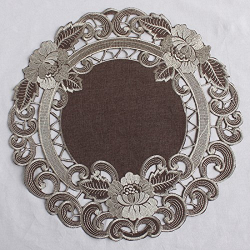 Anka Textil - Rundes Tischdecken-Set, Tischdecke, Braun, Leinen Optik, 40cm