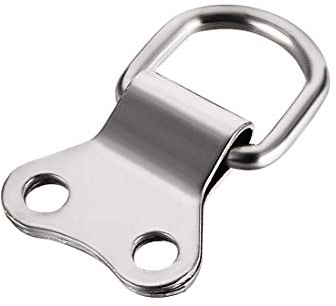 sourcing map 10 Stk. D Ring Aufhänger Satz für Bild Aufhängen Silberton 36mm x 22mm