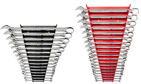 TEKTON Juego de llaves combinadas, 34 piezas (1/4-1 pulgada, 6-24 mm) - Estante | WCB91301