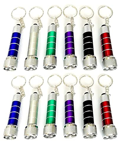 Kaimeilai 12 Stück LED Schlüsselanhänger Taschenlampe, Portable Bunte Mini LED Taschenlampe Keychain Fackel Licht, L ED Mini Taschenlampe Kinder für Outdoor Camping Wandern (Zufällige Farbe)