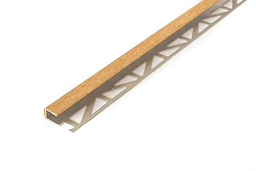 Dalsys Übergangsprofil Abschlussprofil 100cm für 8mm Belagsstärke, zum Einfliesen, aus Aluminium, Edle Eiche