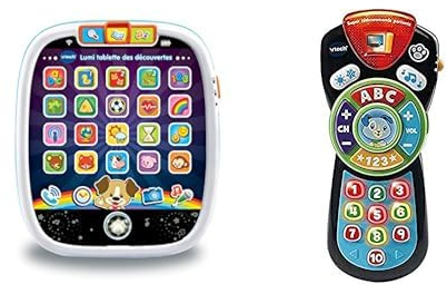 VTech- Lumi Tablette des Découvertes, 602905 - Version FR & Super TELECOMMANDE PARLANTE Baby Jouet Premier Age, 80-606275, Multicolore - Version FR