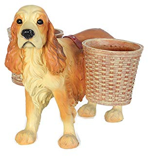 YTOOZ Gartenskulptur Blumentopf, Hund Skulptur Statue Garten Rasen Wald Kreativer Blumentopf Harz Geschenk