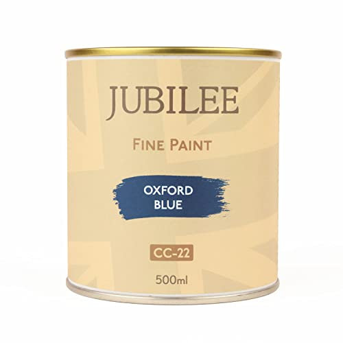 Guild Lane Jubilee Furniture Paint – Upcycle & Transform Wood, Metal & Glass – Soft Sheen Finish for Indoor & Outdoor – Durable & Easy to Apply Multi-Surface Paint (Oxford Blue, 500ml)