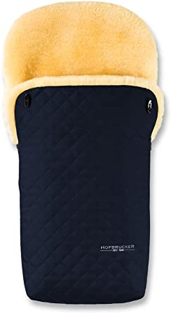 Hofbrucker Lammfell-Fußsack Putzi Limited Edition/Warmer Fußsack für Kinderwagen, Buggy, Tragetasche/Babyfußsack Stepp-Design/Winterfußsack echtes Lammfell/Made in Germany