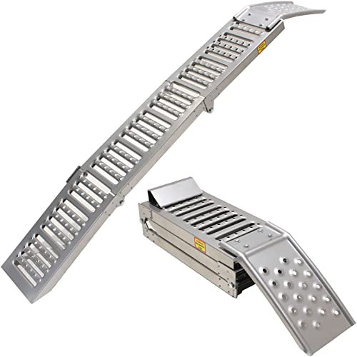 Black Pro Range B5390 Tri-Fold Steel Motorcycle Loading Ramp Silver