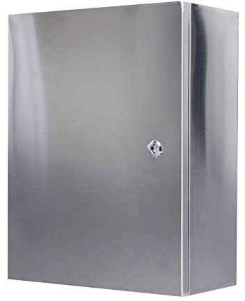 Vnook Elektrischer Anschlusskasten aus Edelstahl, an der Wand montiert | Wasserdicht und staubdicht,Metallkasten Zählerkasten, Schaltschrank mit Sicherheitsschlössern und Mo(300*250*150)