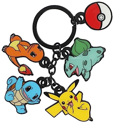 Bioworld Pokemon Characters Schlüsselanhänger mit 5 Anhängern, Schwarz