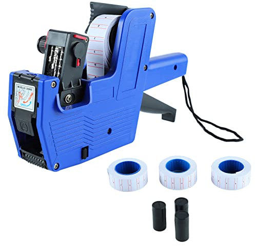 8-stellige Preisauszeichnungspistole, Preisauszeichnungspistole Mit Etiketten, Set Mit 3 Rollen Etikettenpapier, 3 Tintenrädern, Preisauszeichner Mit Klarem Druck Für Einzelhandelsgeschäfte, Büros, Le