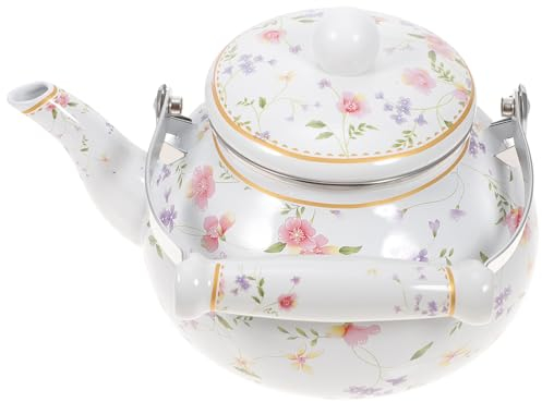 DOITOOL Enamel Tea Kettle 2.5L Vintage Floral Teakettle for Stovetop, Colorful Water Tea Kettle, Enamel on Steel Teapot with Filter and Cool Touch Stovetop Tea Kettle for Hot Water