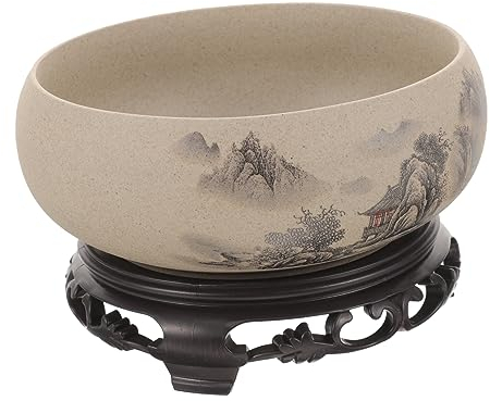 Toddmomy Chinesischen Stil Lotus Blumentopf Porzellan Hydrokultur Schüssel für Home Office Decor