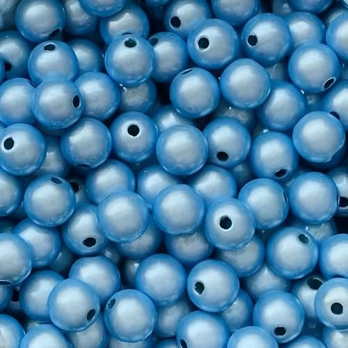 THAYLA 60/100/200/300/600 Stück 4–30 mm Magic Pearls Original, 3D-Illusion reflektierende Magic Perlen, Wunderperlen, Acrylperlen für die Armbänder Schmuckherstellung(Silber Blau, 10mm 100Stk)