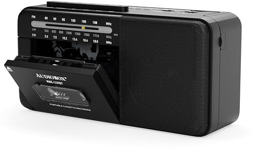 Audiobox Portable Cassette Player - Rechargeable Bluetooth Multi-Band, AM/FM/SW, USB, and AUX Input – Portable Boombox