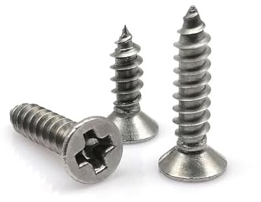 oipwtfbq 100 pièces M1 M1.2 M1.7 M2 Longueur 3-20mm Petite vis autotaraudeuse en Bois à tête fraisée Plate en Acier Inoxydable 304(Color:5mm,Size:M2)