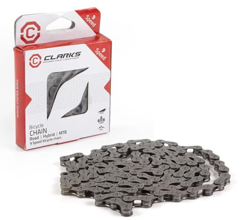 Clarks 9 Speed Chain for MTB, Hybrid, and Road Bikes | 116 Links | Quick Link Connector included