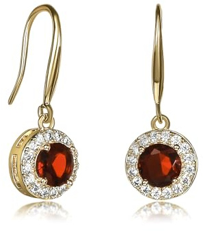 Zavana Ohrhänger für Damen und Teenager-Mädchen im Halo-Design, silberne oder goldene Ohrringe für Frauen mit klaren und farbigen Zirkonia-Steinen, elegante Ohrhänger für Mädchen