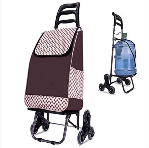 HARIPYER Zusammenklappbarer, Leichter Einkaufswagen zum Treppensteigen mit drehbaren Rädern und Abnehmbarer, wasserdichter Canvas-Tasche